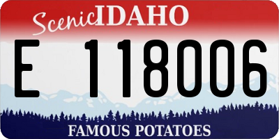 ID license plate E118006