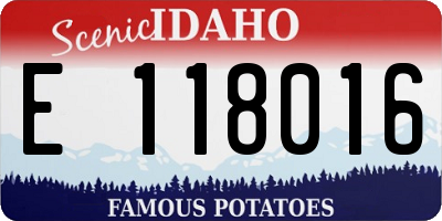 ID license plate E118016