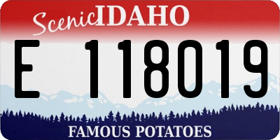 ID license plate E118019
