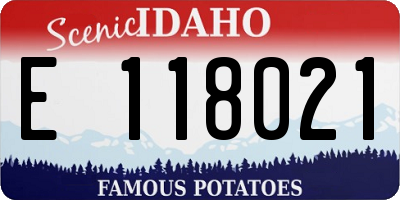 ID license plate E118021