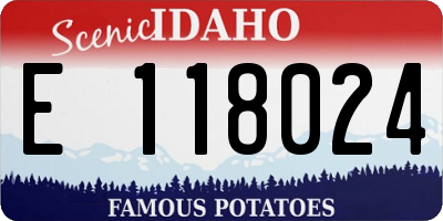 ID license plate E118024