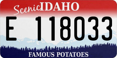 ID license plate E118033