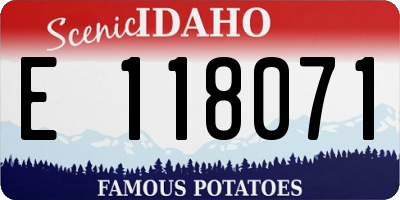 ID license plate E118071