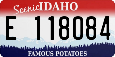 ID license plate E118084