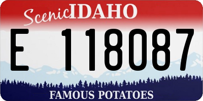 ID license plate E118087