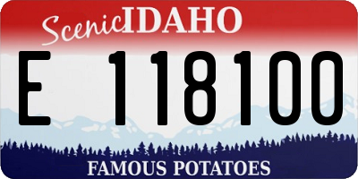 ID license plate E118100