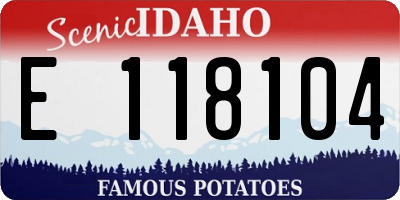 ID license plate E118104