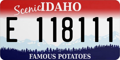 ID license plate E118111