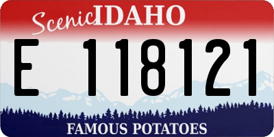 ID license plate E118121