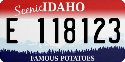 ID license plate E118123