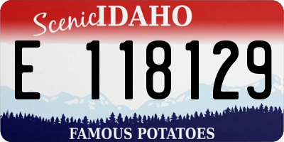 ID license plate E118129
