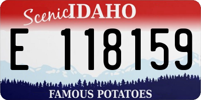 ID license plate E118159