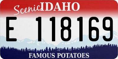 ID license plate E118169