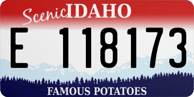 ID license plate E118173
