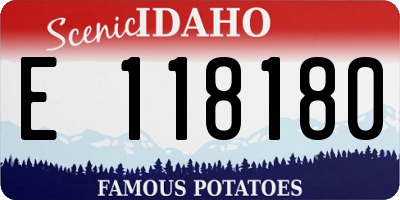 ID license plate E118180