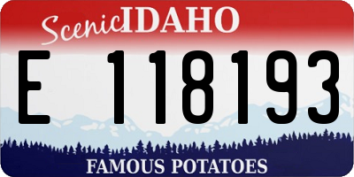 ID license plate E118193