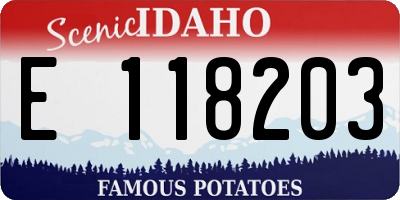 ID license plate E118203