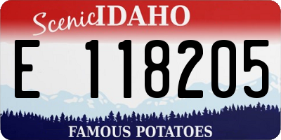 ID license plate E118205