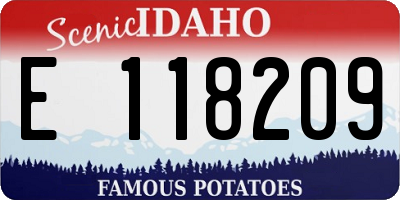 ID license plate E118209