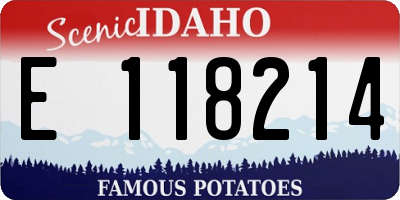 ID license plate E118214