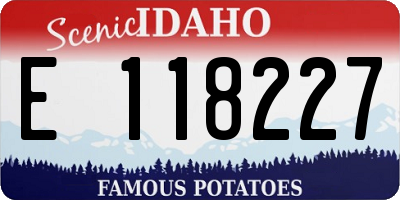 ID license plate E118227