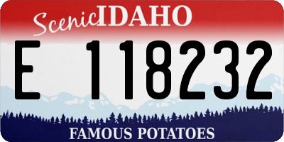 ID license plate E118232
