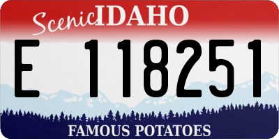 ID license plate E118251