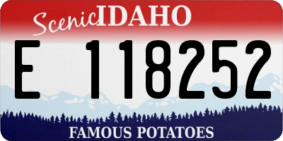 ID license plate E118252