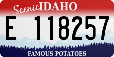 ID license plate E118257