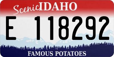 ID license plate E118292