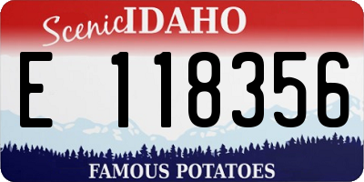 ID license plate E118356