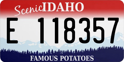 ID license plate E118357