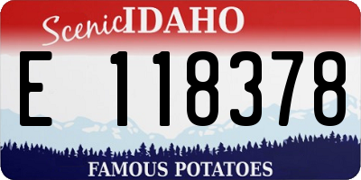 ID license plate E118378