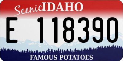 ID license plate E118390