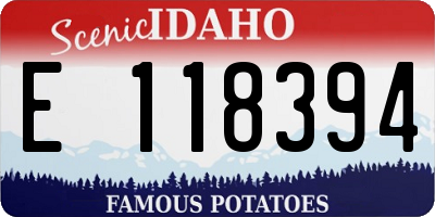 ID license plate E118394