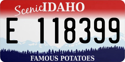 ID license plate E118399