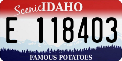ID license plate E118403