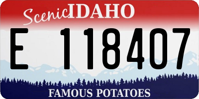 ID license plate E118407