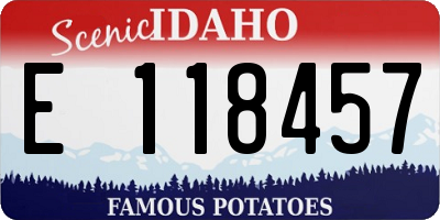 ID license plate E118457
