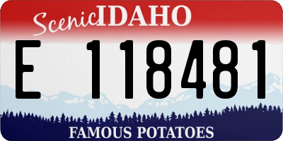 ID license plate E118481