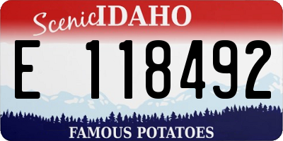 ID license plate E118492