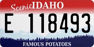 ID license plate E118493