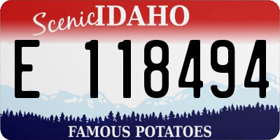 ID license plate E118494