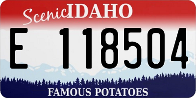 ID license plate E118504