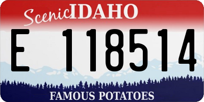 ID license plate E118514