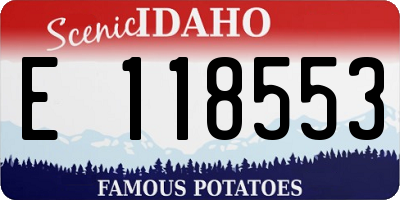 ID license plate E118553