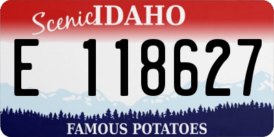 ID license plate E118627