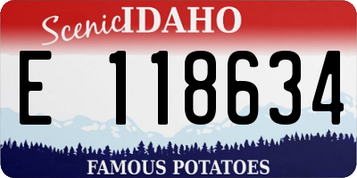 ID license plate E118634