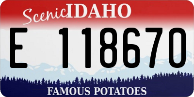 ID license plate E118670