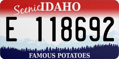 ID license plate E118692